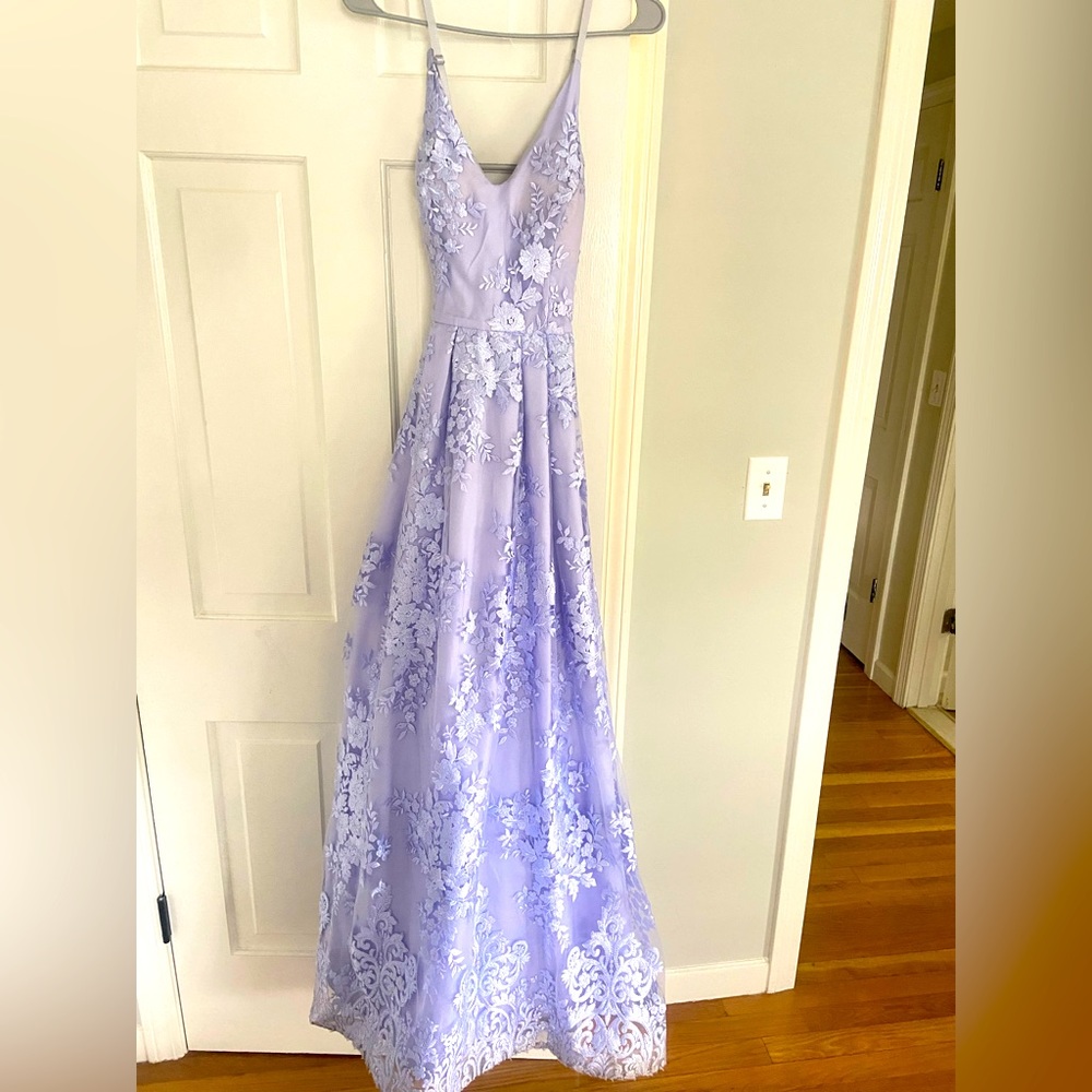 Lavender floral prom dress (worn once) in good condition